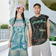 NMAX ຂະຫນາດໃຫຍ່ Cartoon Print Vest Sleeveless Clothes Vest Vest Men's Basketball American Mesh Top