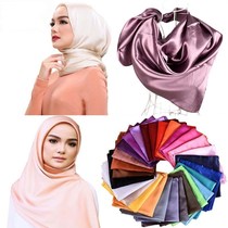 Muslim headscarf solid color gauze professional square towel 90 gauze towel large towel Sunscreen scarf Hijab womens scarf summer