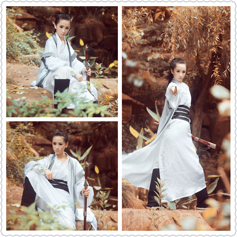 Trang phục nam nam đẹp trai Tang phù hợp với phong cách cổ đại cải thiện Hanfu sinh viên quốc gia robes kiếm sĩ học giả rộng tay áo trắng