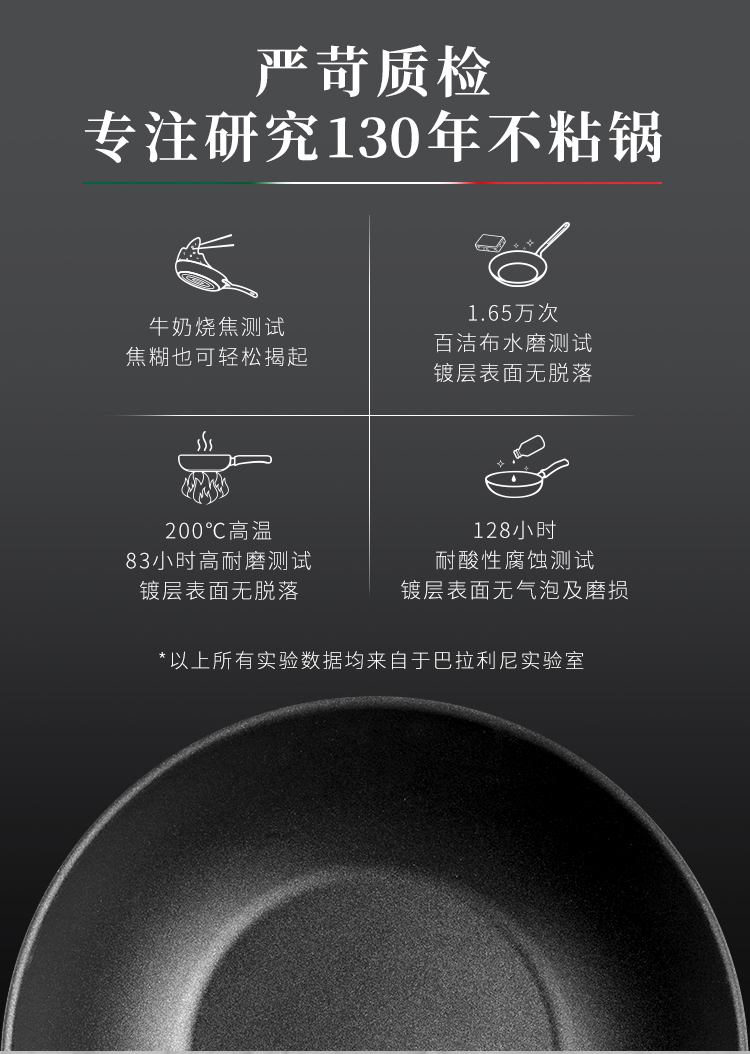双立人旗下 巴拉利尼 意大利进口 平底不沾炒锅 28cm 图2