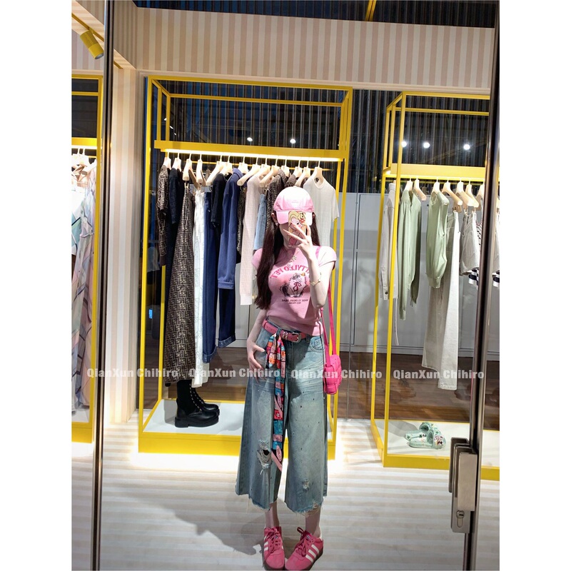 [Qianxun Premium Selection] Jeans Pre-Order Qxc6Nzk0405 Casual Summer Retro Washed Vintage Style