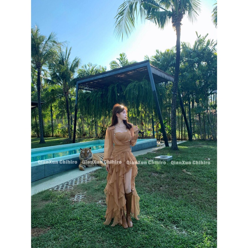[Sunset Dune] High-Waisted Retro French Design Skirt Pre-Order Qqc6Bsq6231B