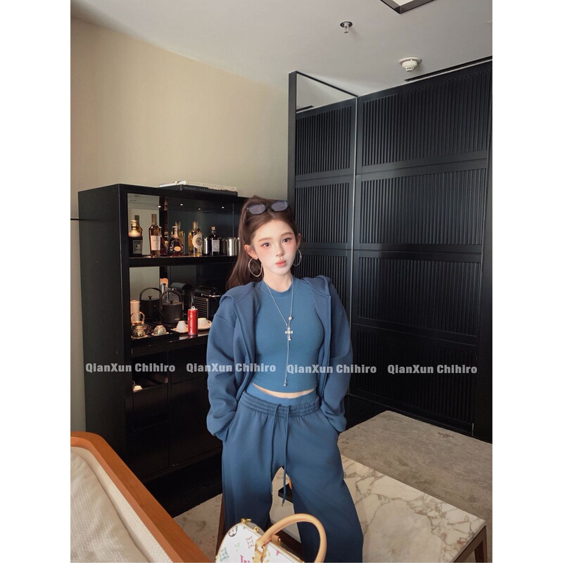Must-Have Set: Autumn and Winter Relaxed and Lazy Style Inner Wear + Jacket + Pants Three-Piece Set Pre-Qxq6Sjt2162