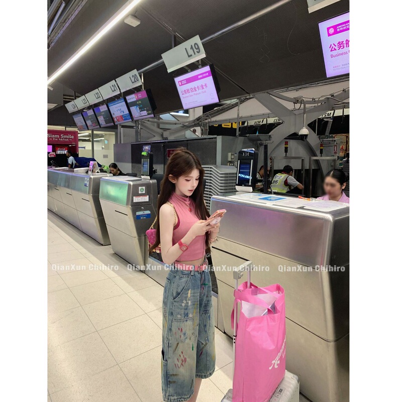 [Graffiti Player] New Trendy Versatile Slim-Fit Wide-Leg Cropped Jeans Pre-Order Qxx6Nzk0964