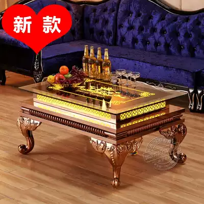 KTV coffee table Tempered glass coffee table Stainless steel luminous coffee table table Bar club box volume vendor coffee table