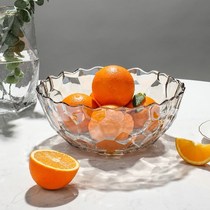 Crystal fruit tray light and luxurious fruit pan Living room Private home high-end glass high-end atmosphere upper class light extravagant and delicate