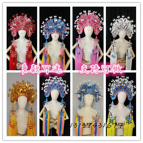 Drama opera drama hat three phoenix crown niangniang hat costume bride headdress Phoenix crown Xia phi wedding dress studio Chinese wedding