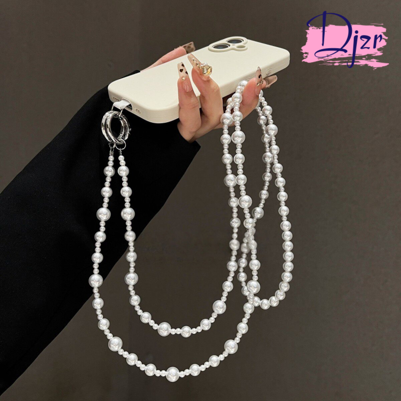 New British Style Pearl Crossbody Phone Chain Lanyard with Shiny Spacers, High-End Feel, Wearable Chain, Handmade Beaded, Anti-Loss New British Style Pearl Crossbody Phone Chain Lanyard with Shiny Spacers, High-End Feel, Wearable Chain, Handmade Beaded, Anti-Loss
