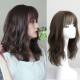 Wig for women with medium and long hair, full head, realistic shoulder-length clavicle, short curly hair, student Internet celebrity, slightly curly round face, fashionable wig set