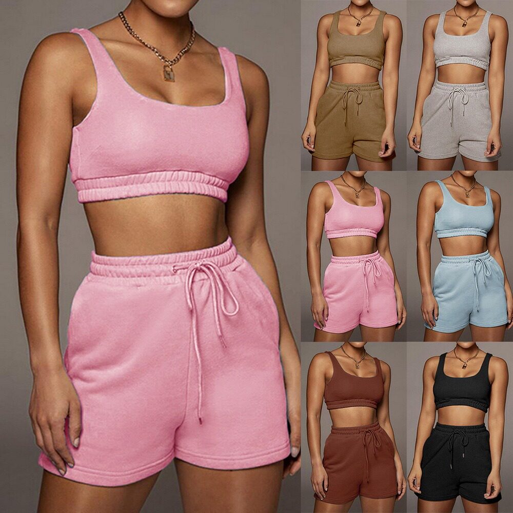Штаны для йоги active sportswear tank top and biker shorts sets for women c 004