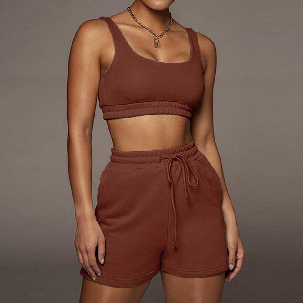 Штаны для йоги active sportswear tank top and biker shorts sets for women c 004