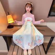 Hanfu Girl China Wind Super Fairy Summer Dress Girl Dress Girl 2022 New Dress Gufeng Summer Childrens Ancient Dress