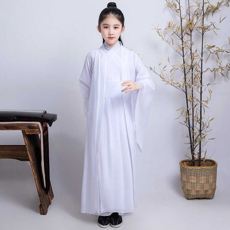 Hanfu boy children's ancient dress State Chinese style Chinese Wind Book sheng Man with fresh flutter and guzheng to perform dress girl clothes