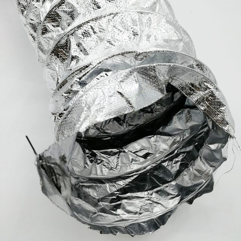 Aluminium foil vent pipe reinforced booblet composite hose flame retardant high temperature resistant fireproof fibre cloth exhaust pipe smoke exhaust pipe-Taobao