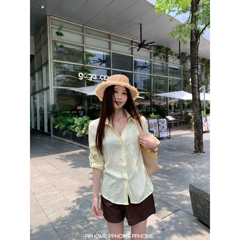 Pphome Homemade~Senna Holiday Linen Old Money Style Relaxed Loose Sun Protection Shirt for Women Summer Casual Shirt Pphome Homemade~Senna Holiday Linen Old Money Style Relaxed Loose Sun Protection Shirt for Women Summer Casual Shirt