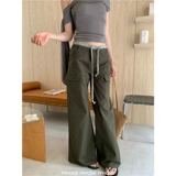 PPHOME домашний ~ комбинезон с заниженной талией, ретро-американский прямой комбинезон, повседневные 𫔮 брюки для женщин, ленивых и стройнящихся, длинные ноги