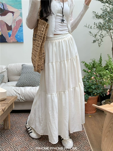 Розовая юбка в складку, летняя милая приталенная длинная юбка, А-силуэт