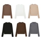 Ppphome Classic и срочная потребность ~ Слоистый маленький воротник, прямой плечо, стройный и универсальный вариант с длинными рукавами.