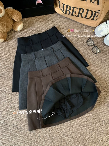 Осенняя классическая юбка в складку, мини-юбка, А-силуэт