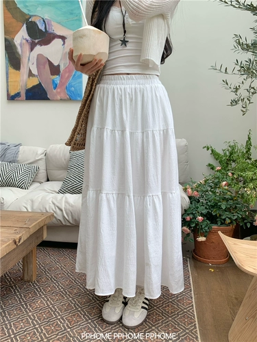 Розовая юбка в складку, летняя милая приталенная длинная юбка, А-силуэт