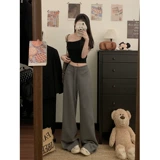 Весенние дизайнерские штаны, штаны-клёш для отдыха, тренд сезона, на шнурках, свободный прямой крой