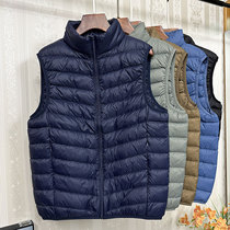Outdoor mens stand collar advanced lightweight down jacket vest mens white duck down vest vest autumn and winter outer wear