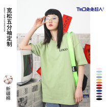 Overalls t-shirt custom pattern pure cotton half-sleeved art institution overalls custom-made short-sleeved overalls class clothes printed logo