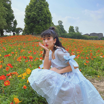 Yellow Pussy Original Summer Neon Heart Move Five Colorful Sugar Paper Fabric Teenage Girl Butterfly Knot Pearl Dress