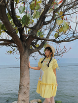 Huang Niu chick classmates original homemade live with flowers sweet and cool new Chinese pearl chain flowers Liandress Summer