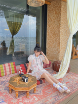 Yellow Pussy Classmates Original Homemade Peach Leece Wonderland Dreamy Fainting Crystal Dish Button Blouses Pompon Skirt