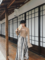 Yellow pussy classmates original homemade with Shanchuan counterparts ink-dyed creatology new Chinese style hanger with small blouses