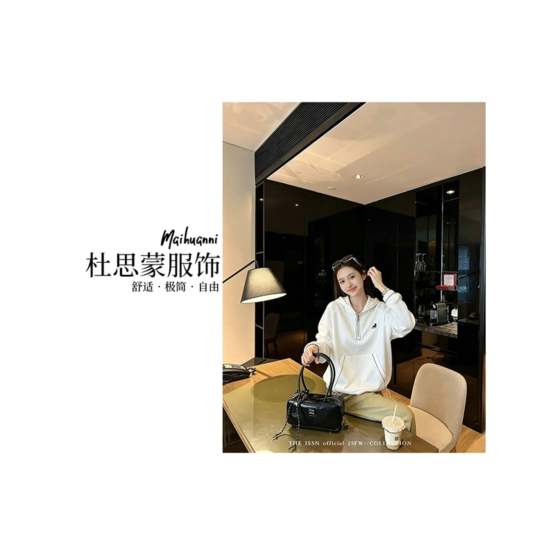 (Du Si Meng Clothing) 26073-【Yunqi Mayu】Casual Hooded Linen Simple Versatile Hoodie