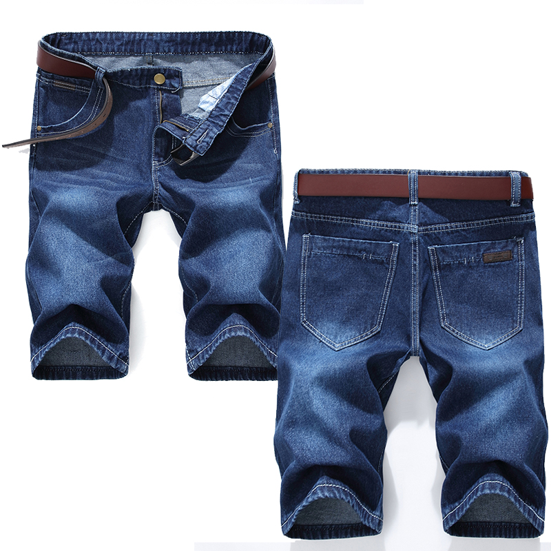 Mùa hè căng mỏng quần short thun denim nam giới xu hướng năm điểm quần đàn ông mất cộng với mã ngẫu nhiên 5 điểm quần giữa nam giới.