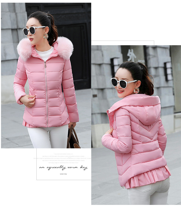 Áo khoác cotton chống mùa 2018 phiên bản Hàn Quốc mới của phụ nữ xuống đệm cotton ngắn mùa đông lông cổ áo Slim cotton dày ấm áp áo phao nữ trung niên đẹp