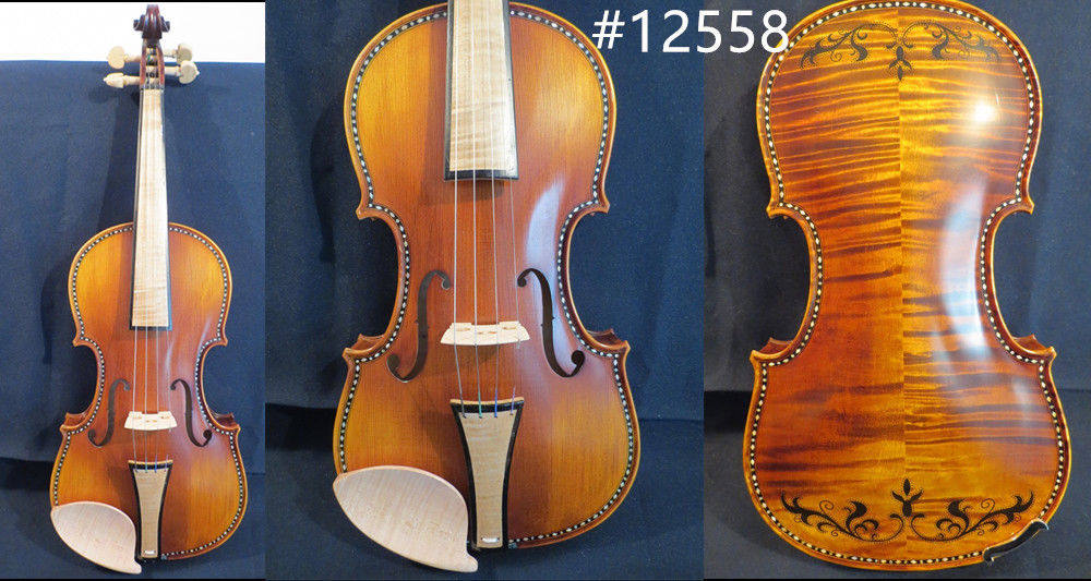 Bestseller Baroque Style 4 4 Violin pure handmade with inlaid shell engraving Back Plate