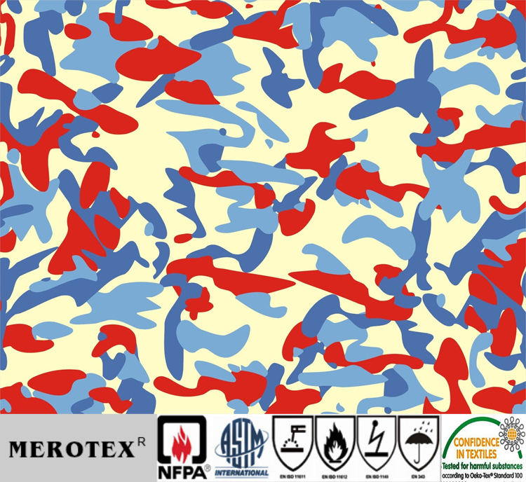 Fireproof cloth camouflaked with printed moxibustion fireproof cloth