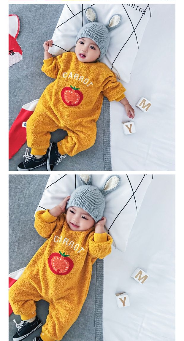 0-3-6-9-12 tháng cho bé sơ sinh cộng với quần áo nhung mùa đông cho nam và nữ quần áo dày cho bé áo khoác dày cho bé mùa đông