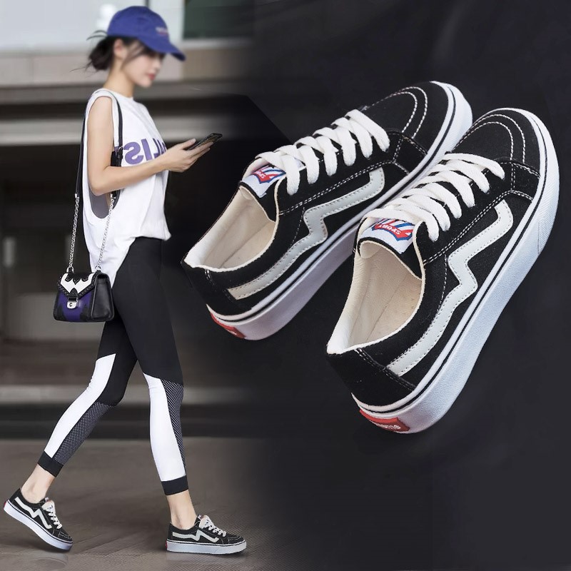 Tide Cards 2022 Spring New Canvas Women's Shoes Korean Version Flat Bottom 100 Hitch Student Casual Black Cloth Shoes Little White Shoes Woman