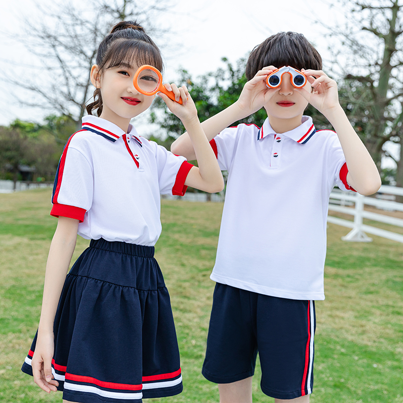 Kindergarten garden uniform summer short-sleeved six-one performance clothing primary school students cotton school uniform sports meeting class uniform college style