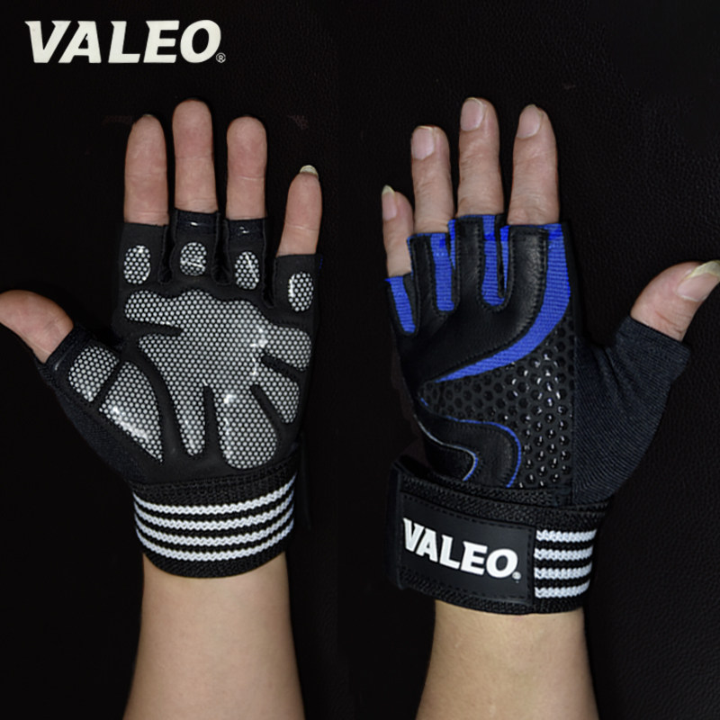 Valeo gym protective gloves male and female dumbbells instruments Single bar Exercise wrist training Semi-finger movement Citation body Up