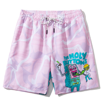 Quick-drying loose swimming pants beach pants mens double-lined large pants seaside holiday five-point swimming trunks can be used in the water