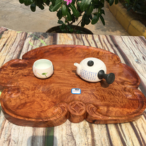 Flowers Pear Wood Tea Pan Dry Bubble Table Big Fruits Purple Sandalwood Root Carved Log Water Corrugated ruyi Shaped Red Wood Handicraft Classical