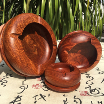 Myanmar mahogany pear wood ashtray wooden Wood big fruit red sandalwood retro creative high-grade gift wood carving ornaments