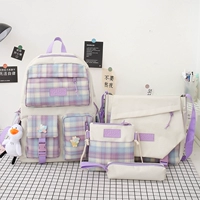 Сиреневый комплект, значок, 4 предмета