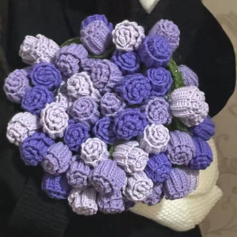 Finished Rose Bouquet Blanket, Air Conditioning Blanket, Crochet Blanket, No Need for Hand Knitting, Gift Bag Packaging