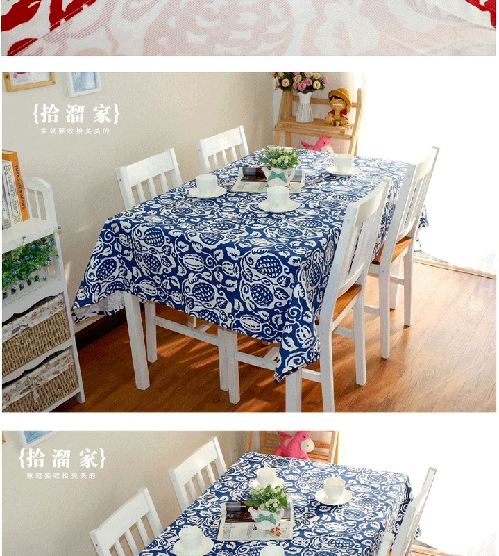 Bàn cà phê khăn trải bàn tùy chỉnh vải cotton và khăn trải bàn Mỹ khăn trải bàn theo phong cách châu Âu IKEA Địa Trung Hải