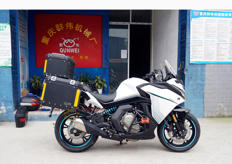 Mùa xuân gió 400GT bên hộp xe máy nhôm bên hộp ba hộp sửa đổi bên nhôm hộp đuôi thùng phát hành nhanh chóng - Xe gắn máy phía sau hộp thùng đựng đồ xe máy honda