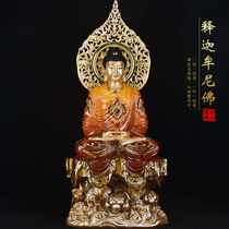 Taiwan glass color pure copper shakyamuni Buddha Buddha Buddha Buddhas Buddha Buddhas furniture