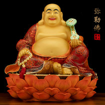 Taiwan painted pure copper MailoBuddha statue smiles Buddha Buddhas statue for household recruitment