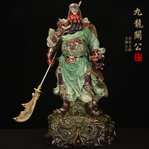 Taiwans pure copper Kowloon Kuan Kung statue worshipped with statues of martial arts god Wu Caishen Home Merchants Financial and Financial God Statues of the Gods